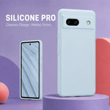 Google Pixel 7A Silicone Pro Silikon Hülle Wolkenblau – Detailansicht 5