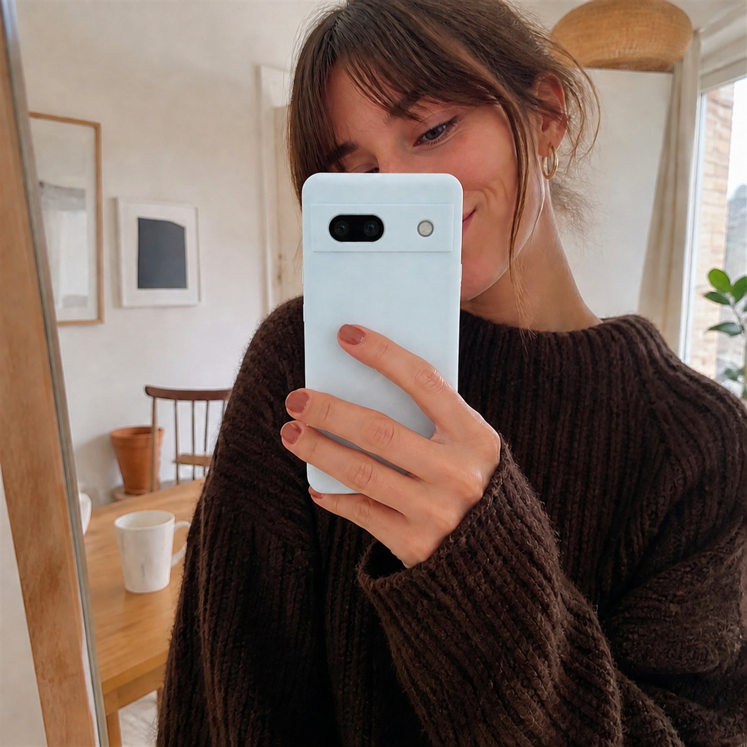 Google Pixel 7A Silicone Pro Silikon Hülle Wolkenblau – Detailansicht 6