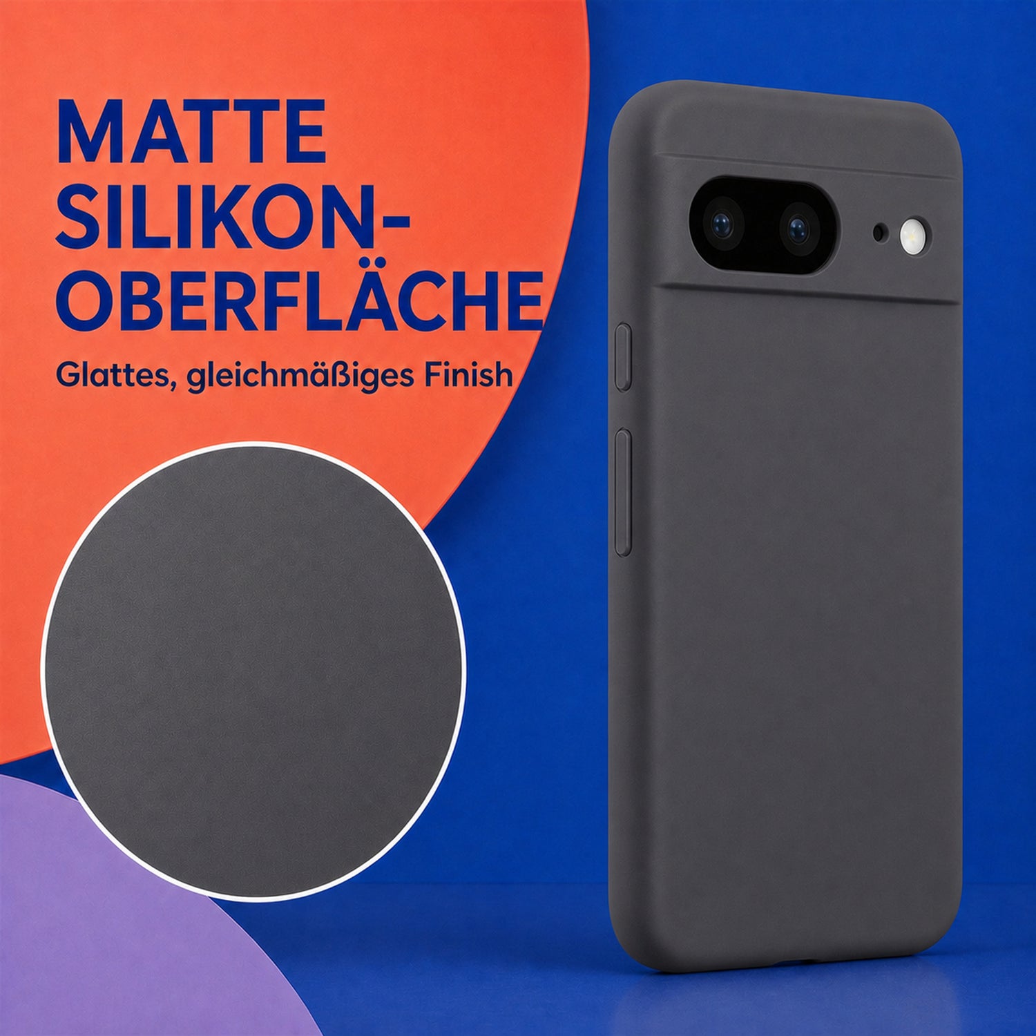 Google Pixel 8 Silicone Pro Silikon Hülle Anthrazit – Detailansicht 1