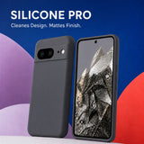 Google Pixel 8 Silicone Pro Silikon Hülle Anthrazit – Detailansicht 5