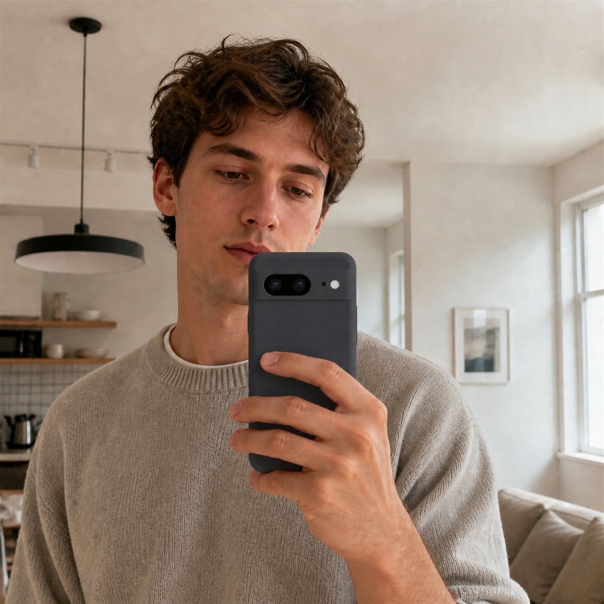 Google Pixel 8 Silicone Pro Silikon Hülle Anthrazit – Detailansicht 6
