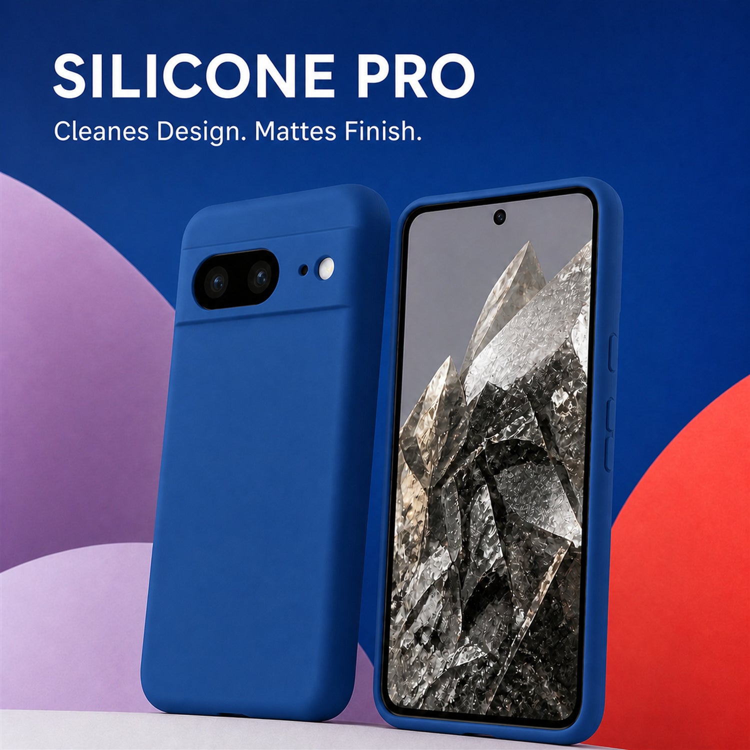 Google Pixel 8 Silicone Pro Silikon Hülle Marineblau – Detailansicht 5