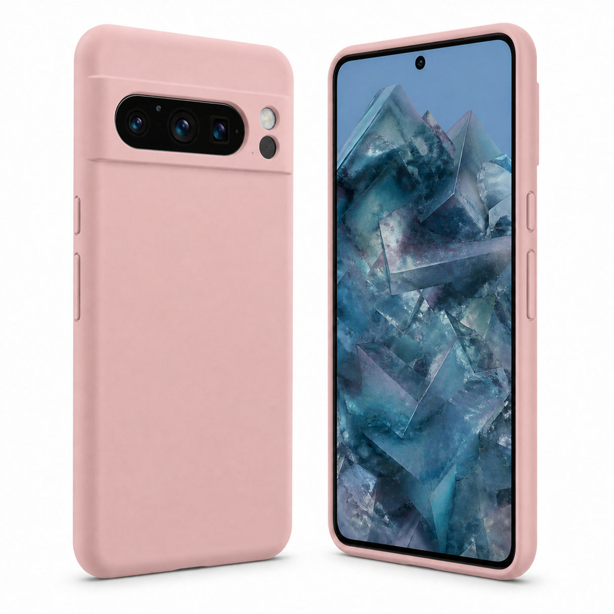 Google Pixel 8 Pro Silicone Pro Silikon Hülle in Altrosa – Produktansicht