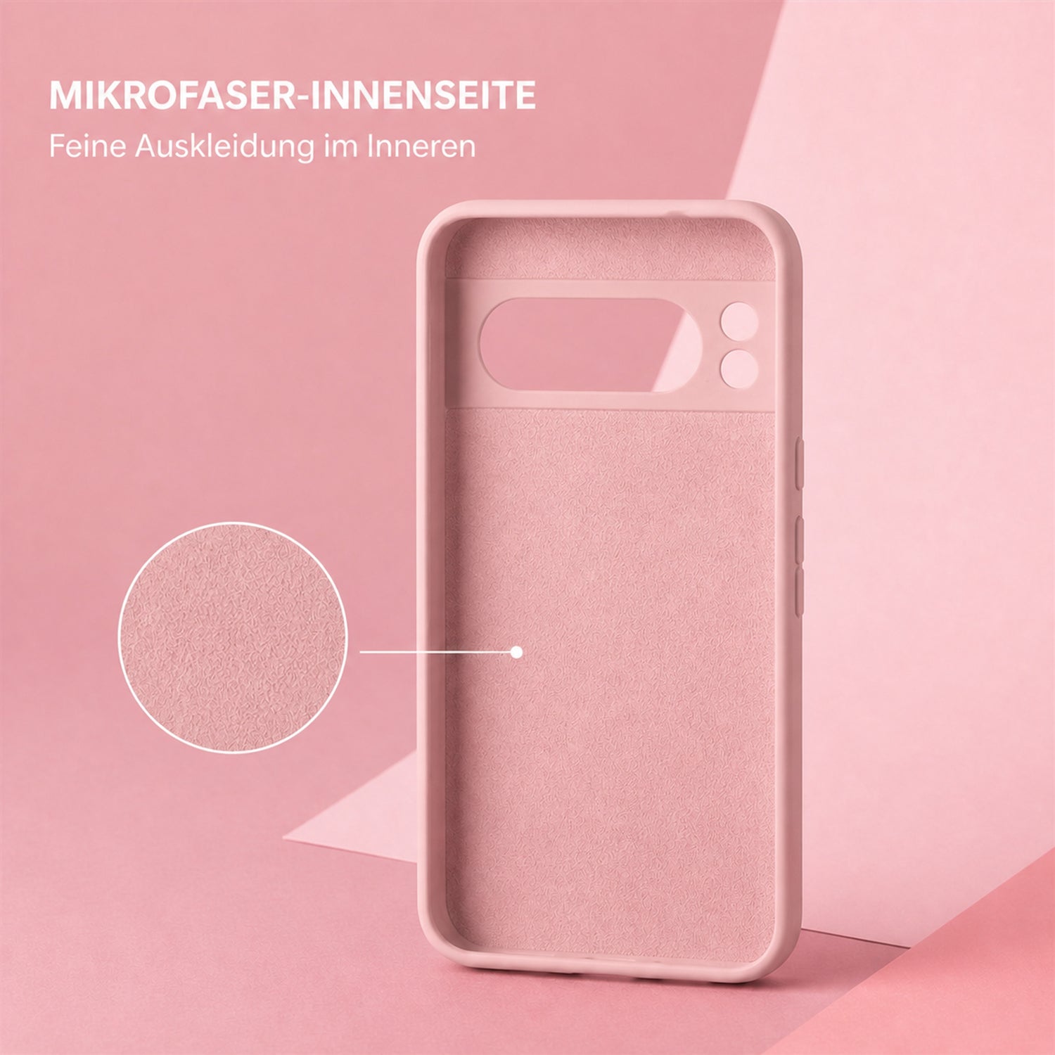 Google Pixel 8 Pro Silicone Pro Silikon Hülle Altrosa – Detailansicht 4