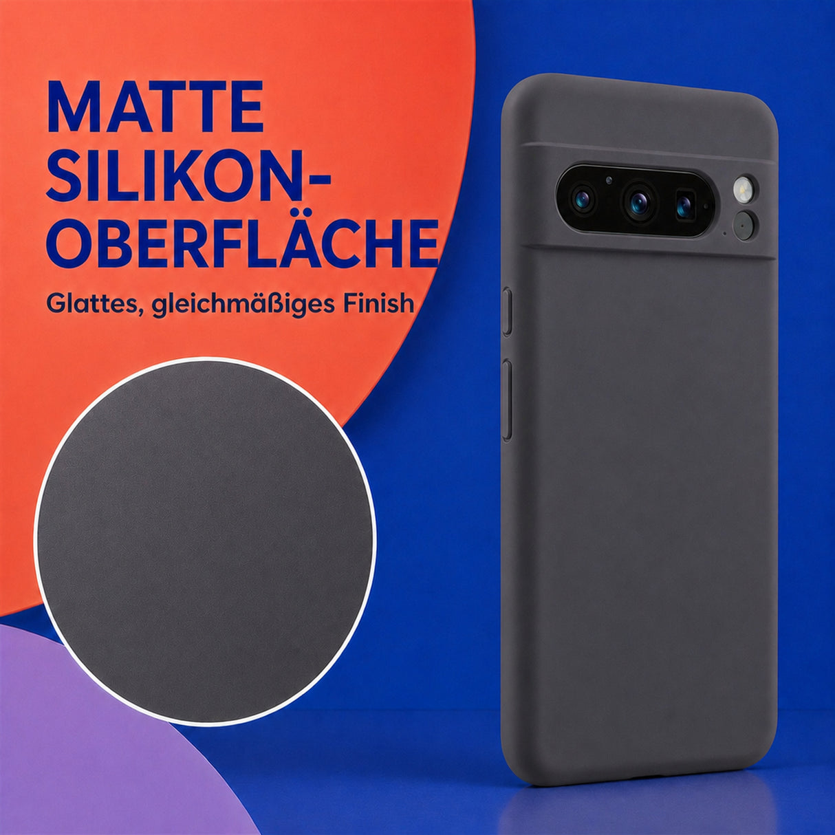 Google Pixel 8 Pro Silicone Pro Silikon Hülle Anthrazit – Detailansicht 1