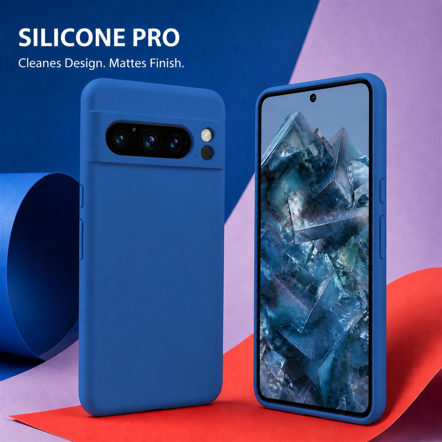 Google Pixel 8 Pro Silicone Pro Silikon Hülle Marineblau – Detailansicht 5