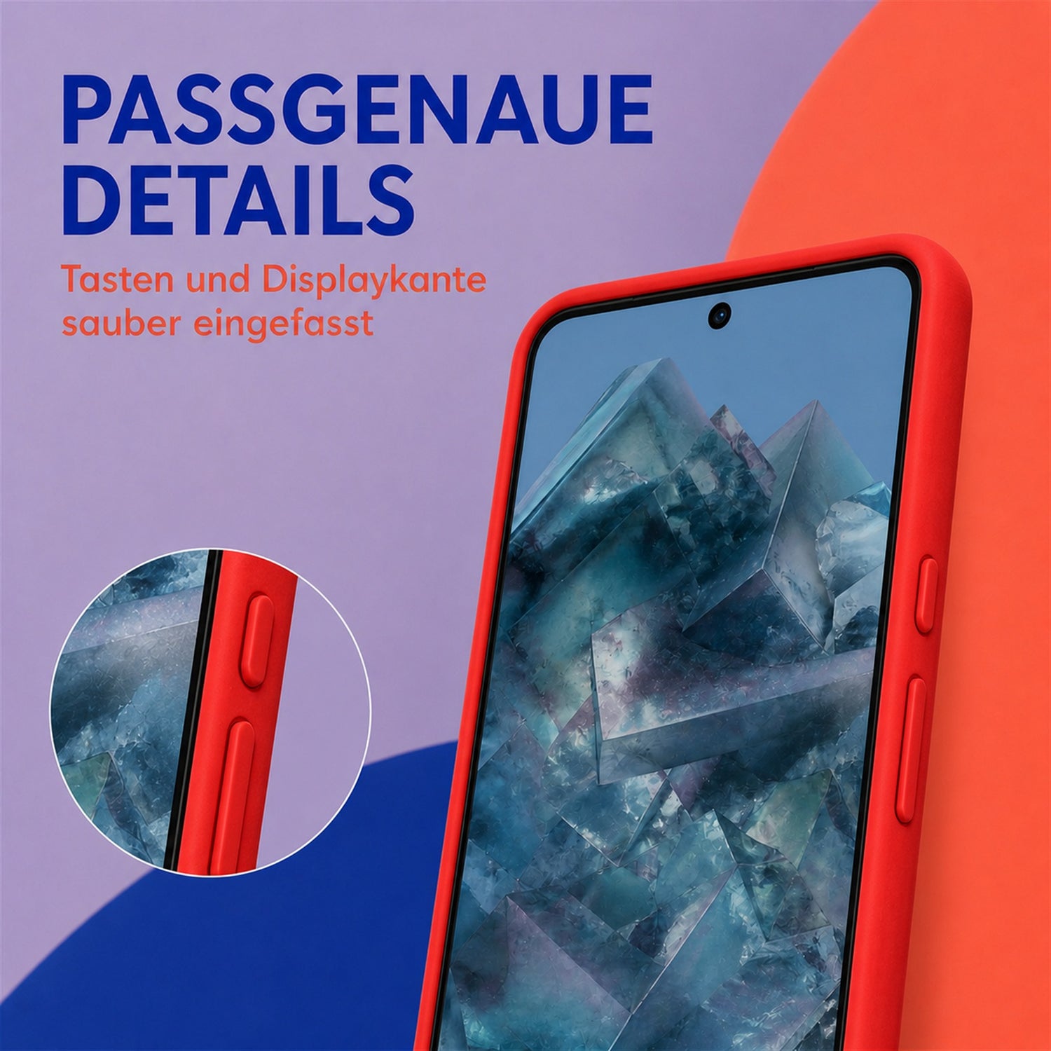 Google Pixel 8 Pro Silicone Pro Silikon Hülle Rot – Detailansicht 3