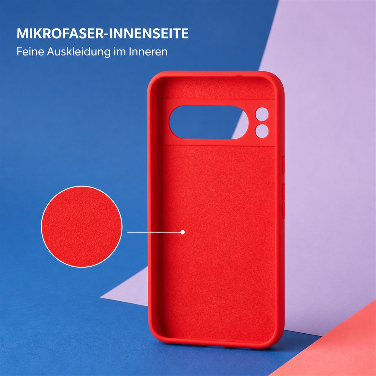 Google Pixel 8 Pro Silicone Pro Silikon Hülle Rot – Detailansicht 4