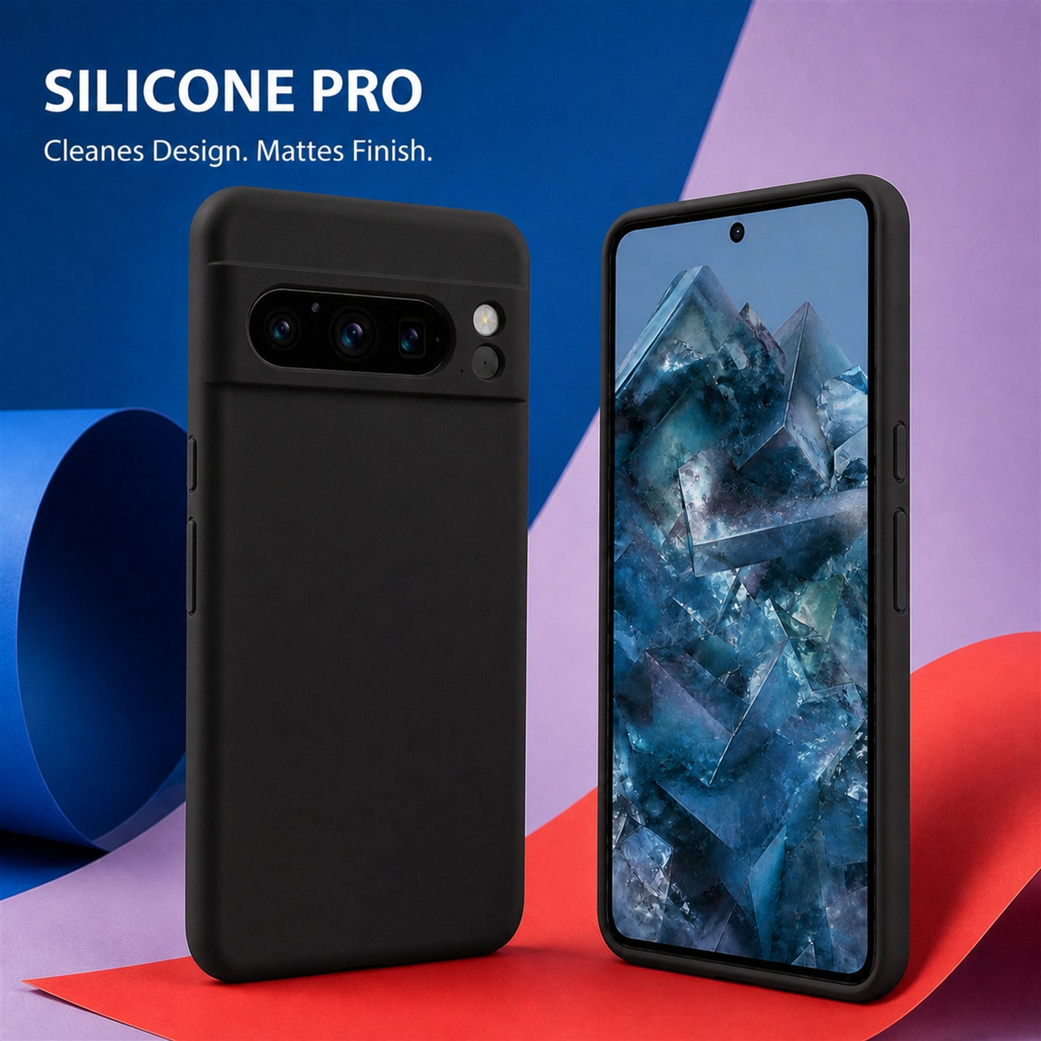 Google Pixel 8 Pro Silicone Pro Silikon Hülle Schwarz – Detailansicht 5