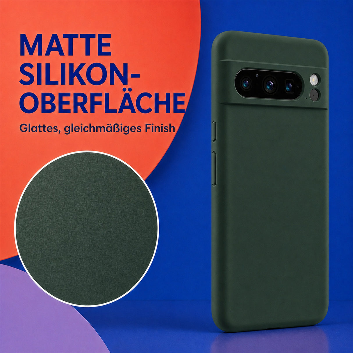 Google Pixel 8 Pro Silicone Pro Silikon Hülle Tannengrün – Detailansicht 1