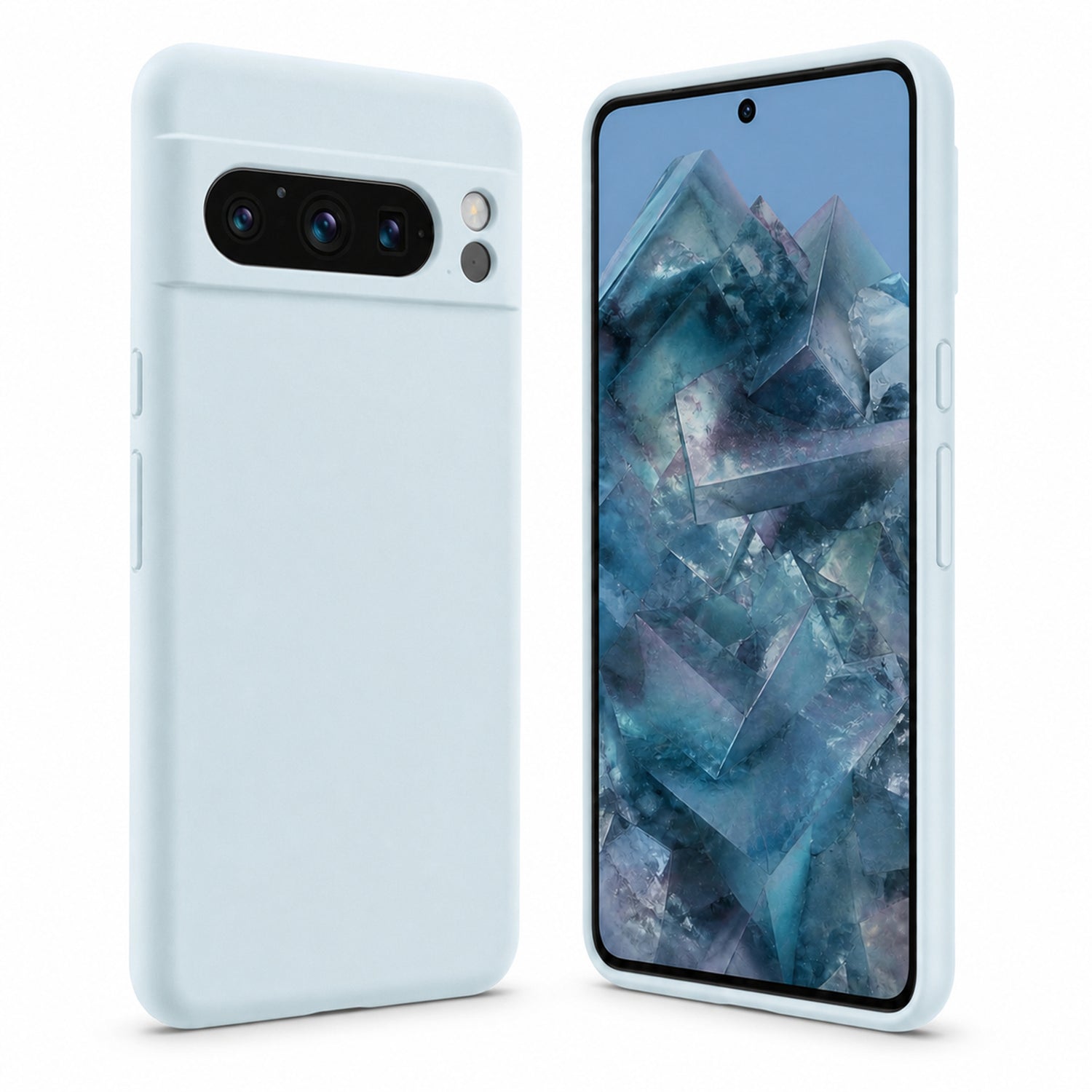Google Pixel 8 Pro Silicone Pro Silikon Hülle in Wolkenblau – Produktansicht