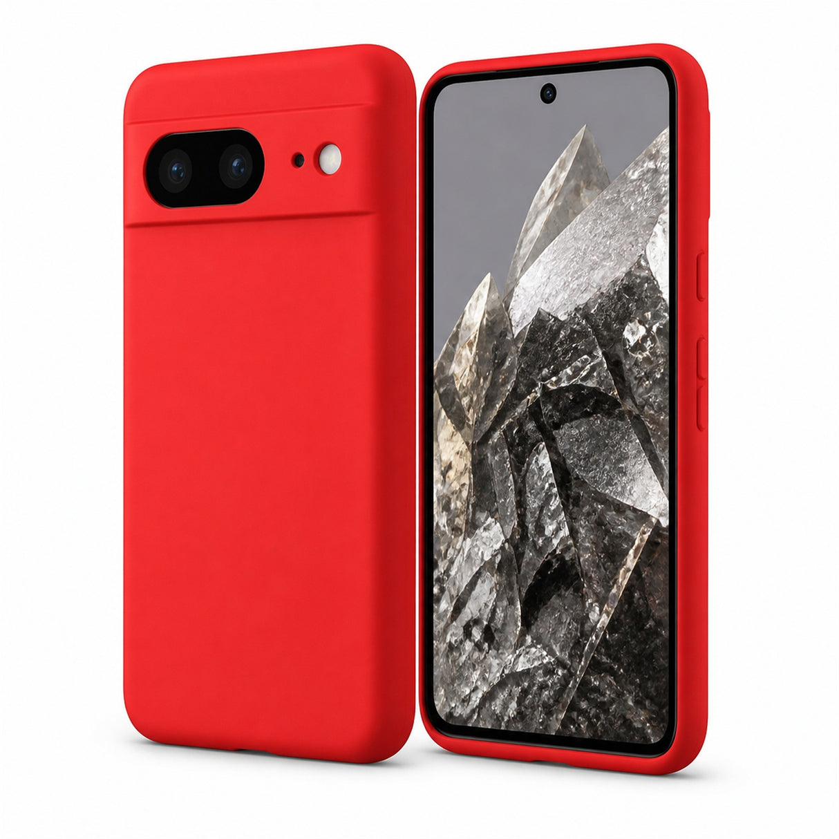 Google Pixel 8 Silicone Pro Silikon Hülle in Rot – Produktansicht