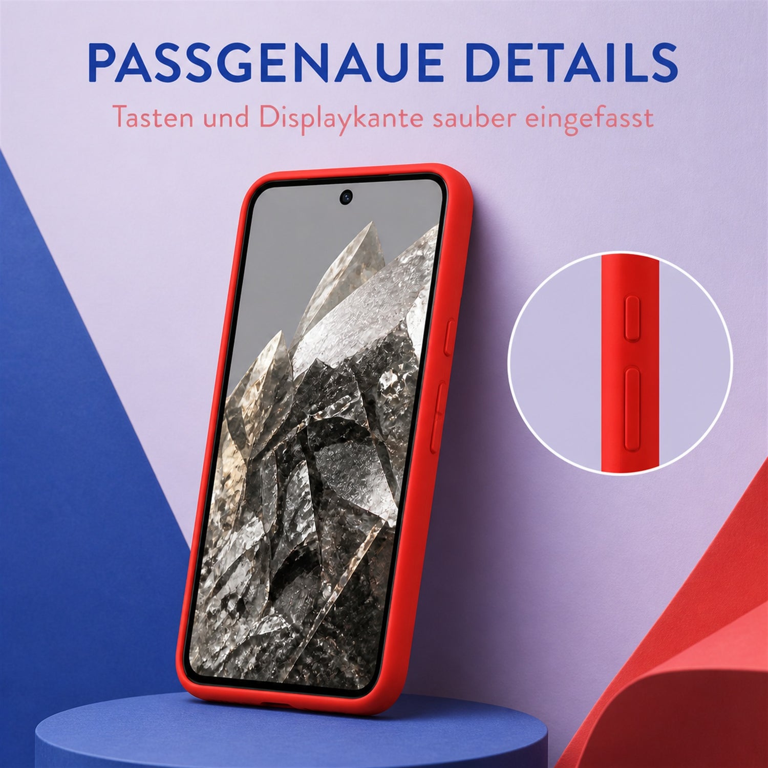 Google Pixel 8 Silicone Pro Silikon Hülle Rot – Detailansicht 3