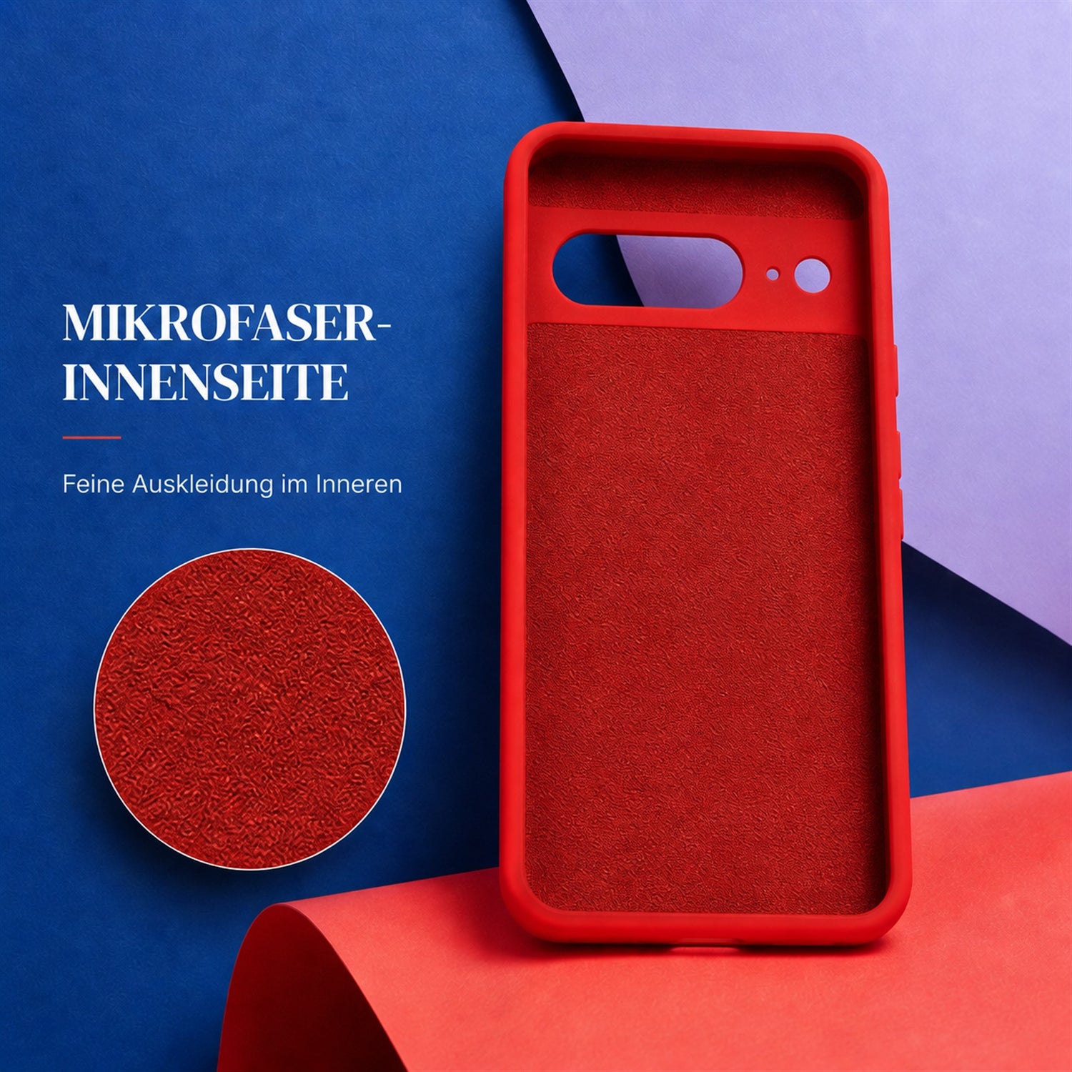 Google Pixel 8 Silicone Pro Silikon Hülle Rot – Detailansicht 4
