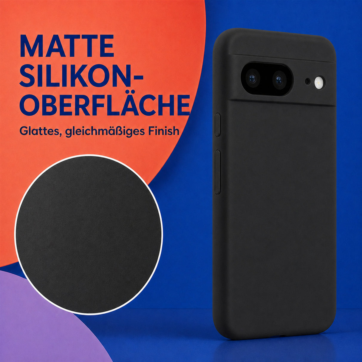 Google Pixel 8 Silicone Pro Silikon Hülle Schwarz – Detailansicht 1