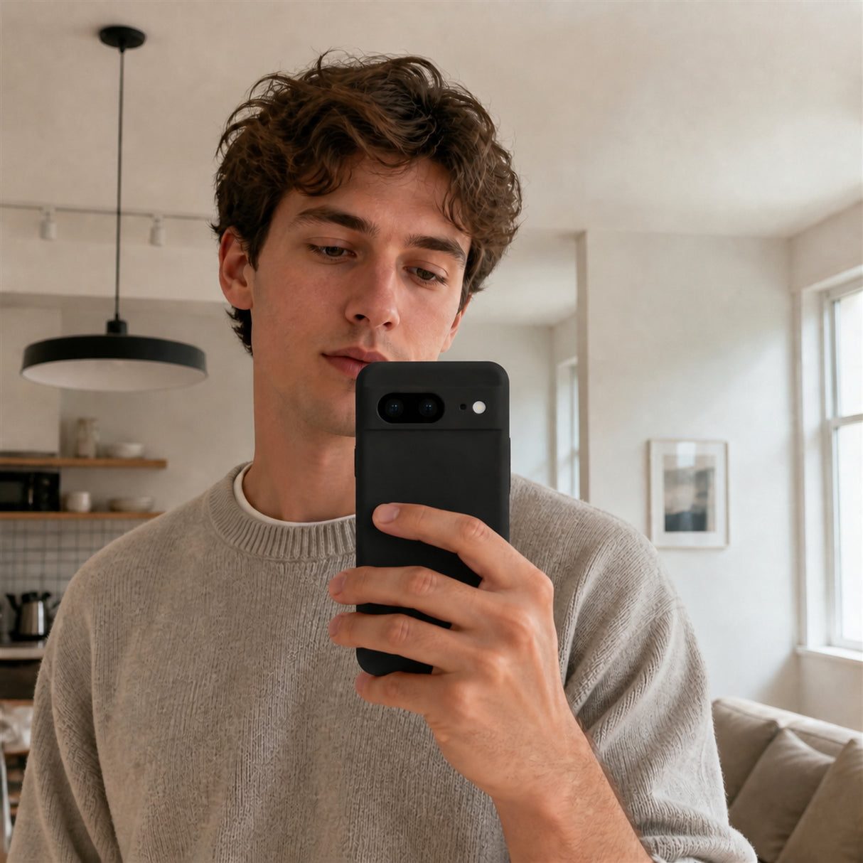 Google Pixel 8 Silicone Pro Silikon Hülle Schwarz – Detailansicht 6