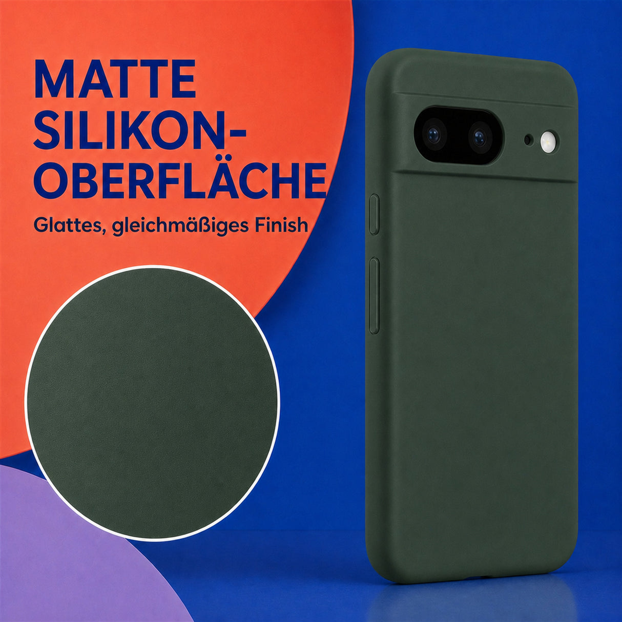 Google Pixel 8 Silicone Pro Silikon Hülle Tannengrün – Detailansicht 1
