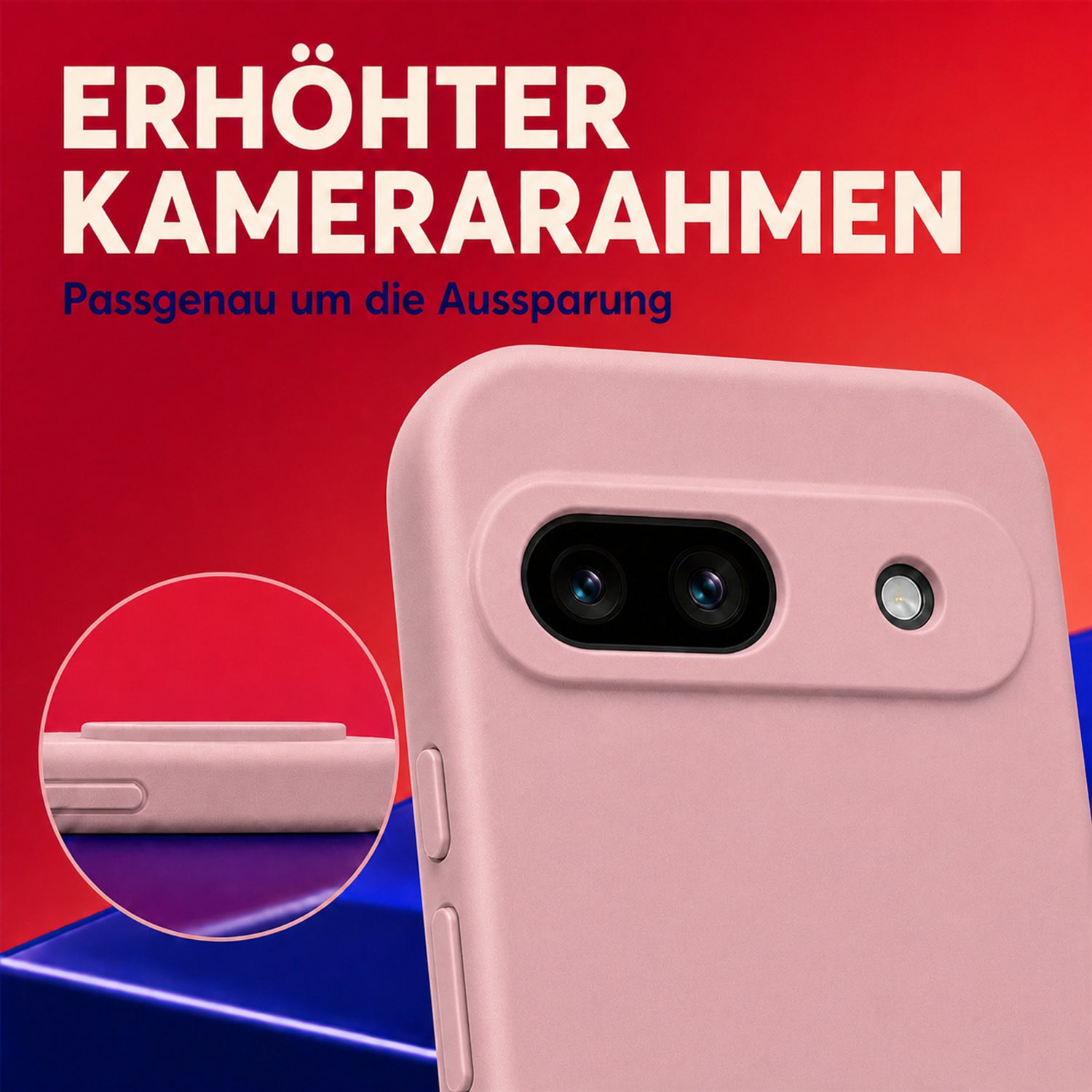 Google Pixel 8A Silicone Pro Silikon Hülle Altrosa – Detailansicht 2