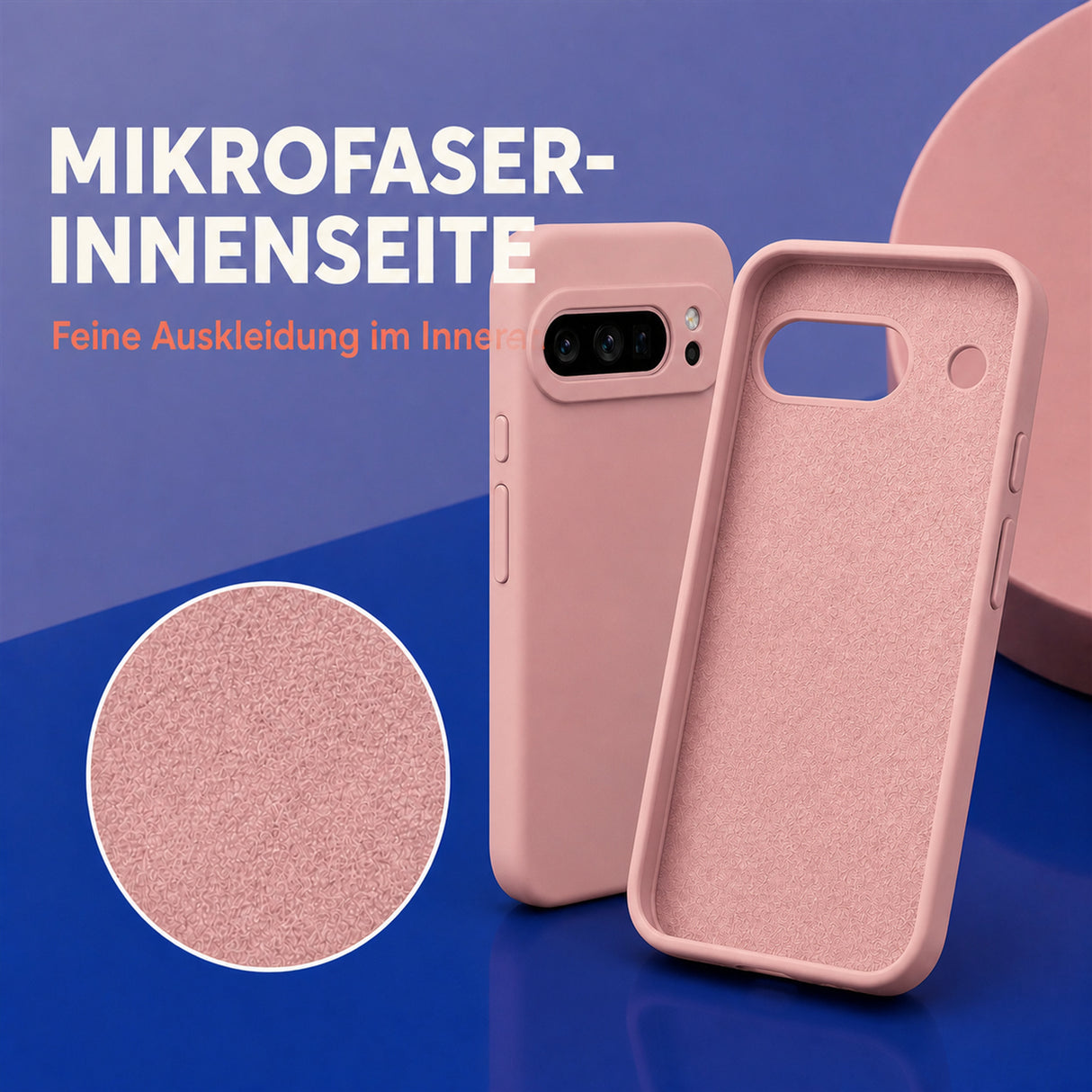 Google Pixel 8A Silicone Pro Silikon Hülle Altrosa – Detailansicht 4