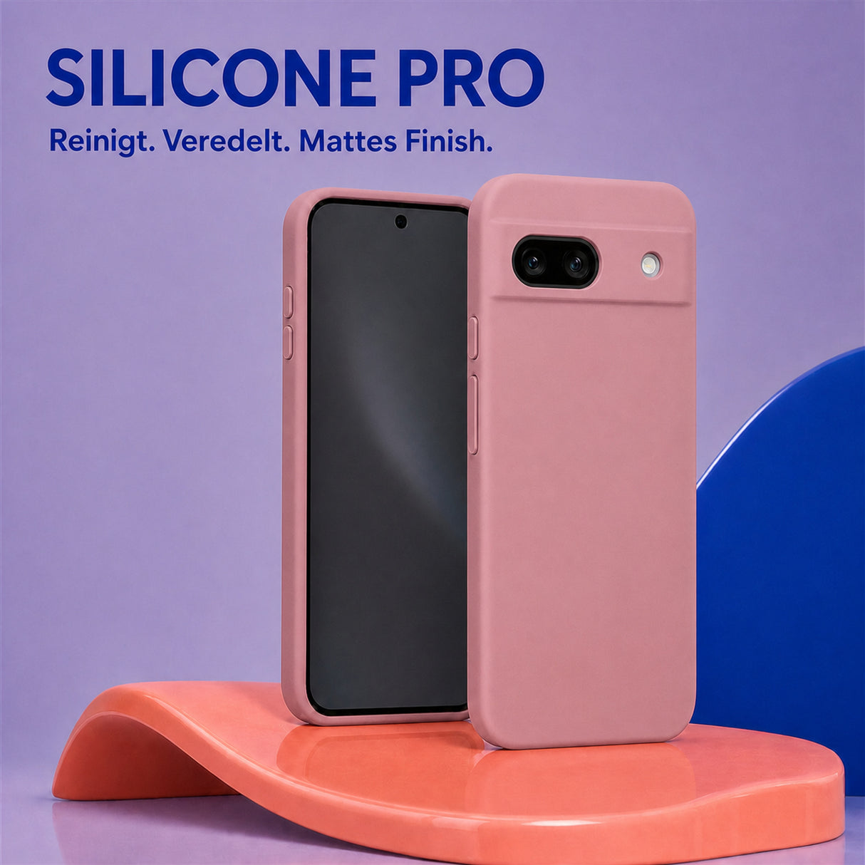 Google Pixel 8A Silicone Pro Silikon Hülle Altrosa – Detailansicht 5