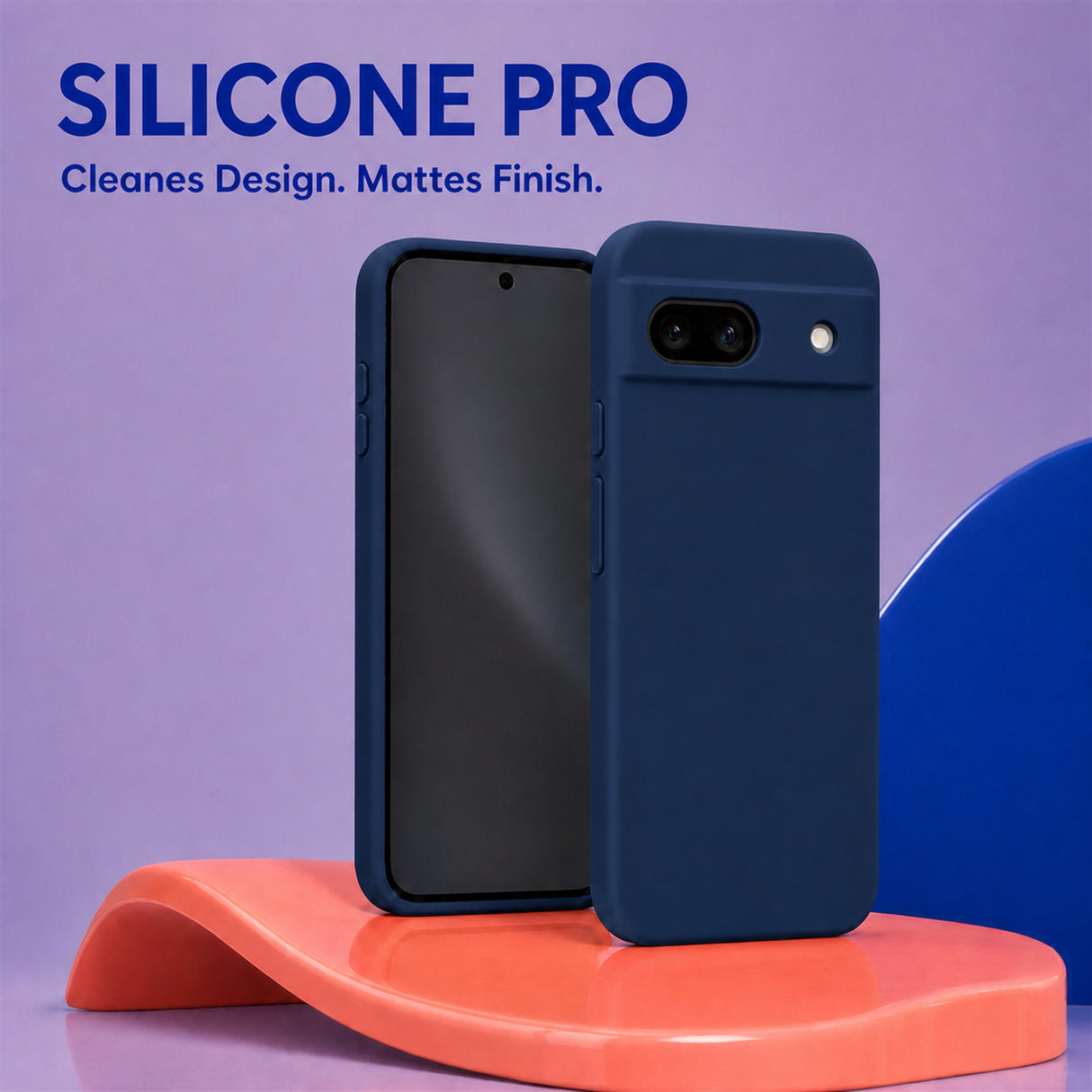 Google Pixel 8A Silicone Pro Silikon Hülle Marineblau – Detailansicht 5
