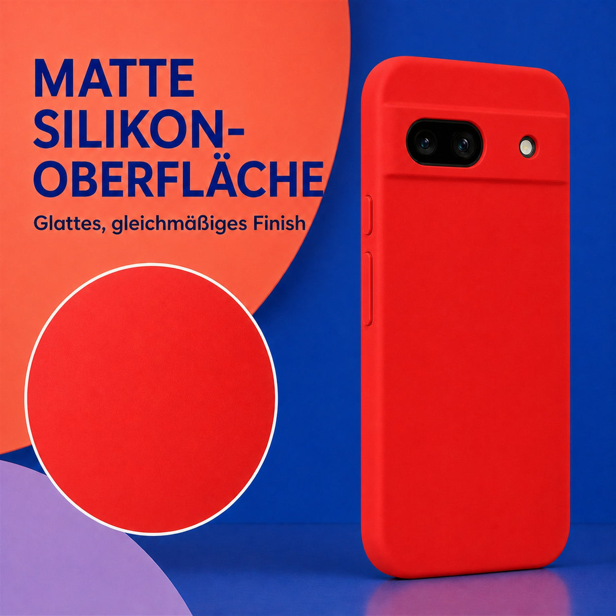 Google Pixel 8A Silicone Pro Silikon Hülle Rot – Detailansicht 1