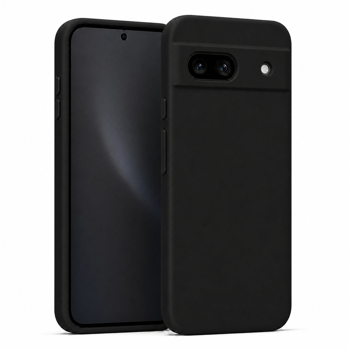 Google Pixel 8A Silicone Pro Silikon Hülle in Schwarz – Produktansicht