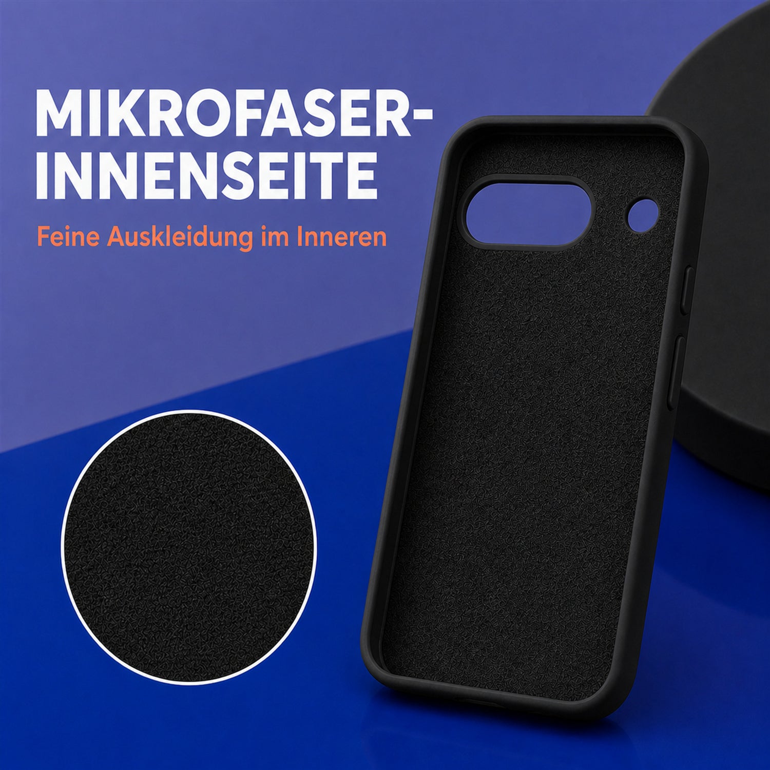 Google Pixel 8A Silicone Pro Silikon Hülle Schwarz – Detailansicht 4