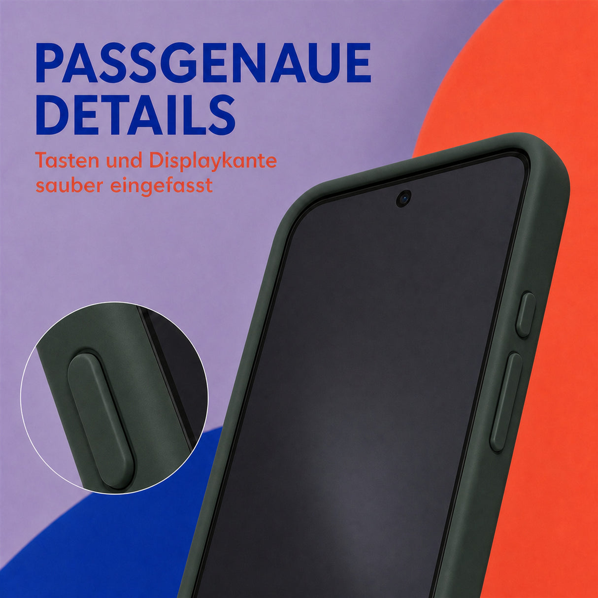 Google Pixel 8A Silicone Pro Silikon Hülle Tannengrün – Detailansicht 3