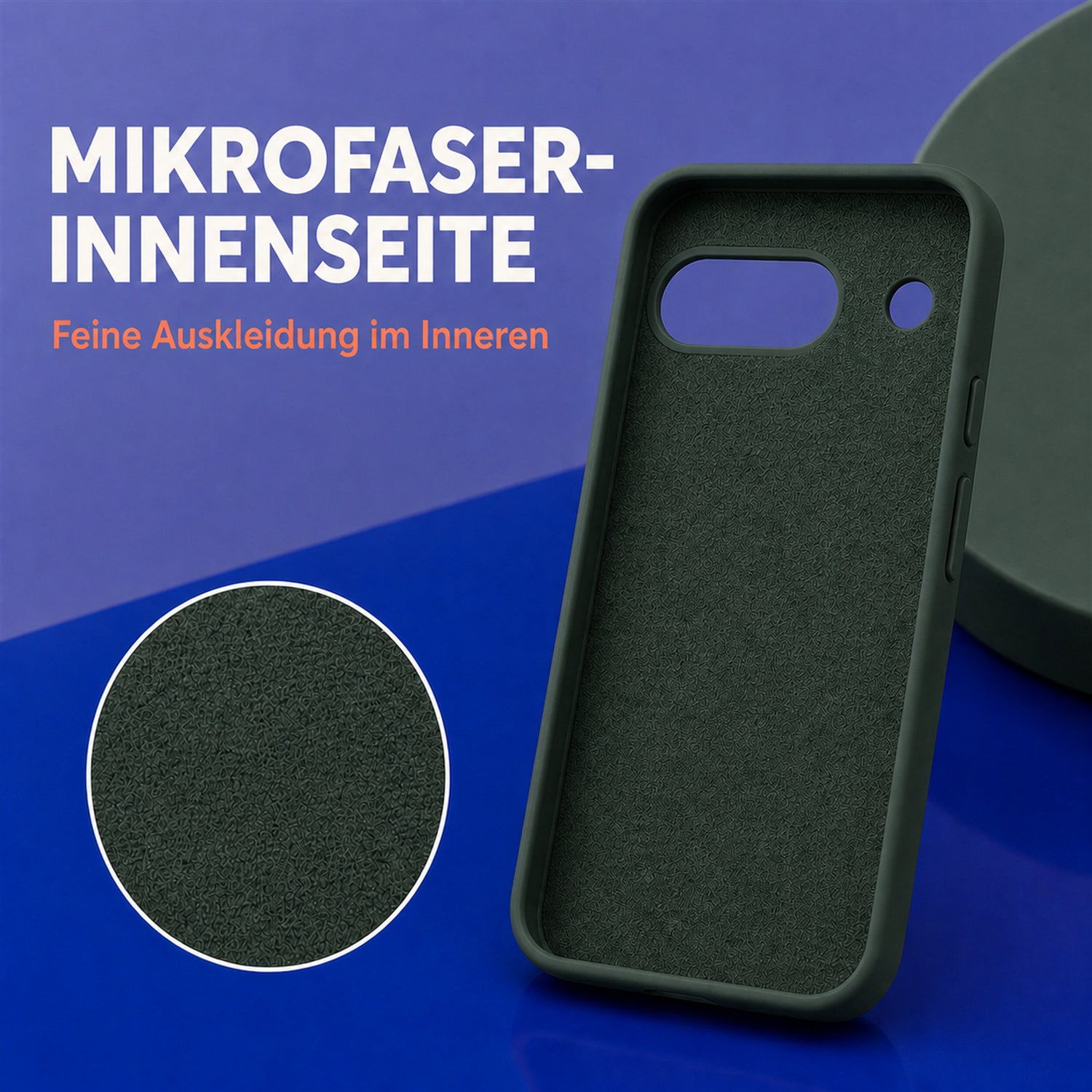 Google Pixel 8A Silicone Pro Silikon Hülle Tannengrün – Detailansicht 4