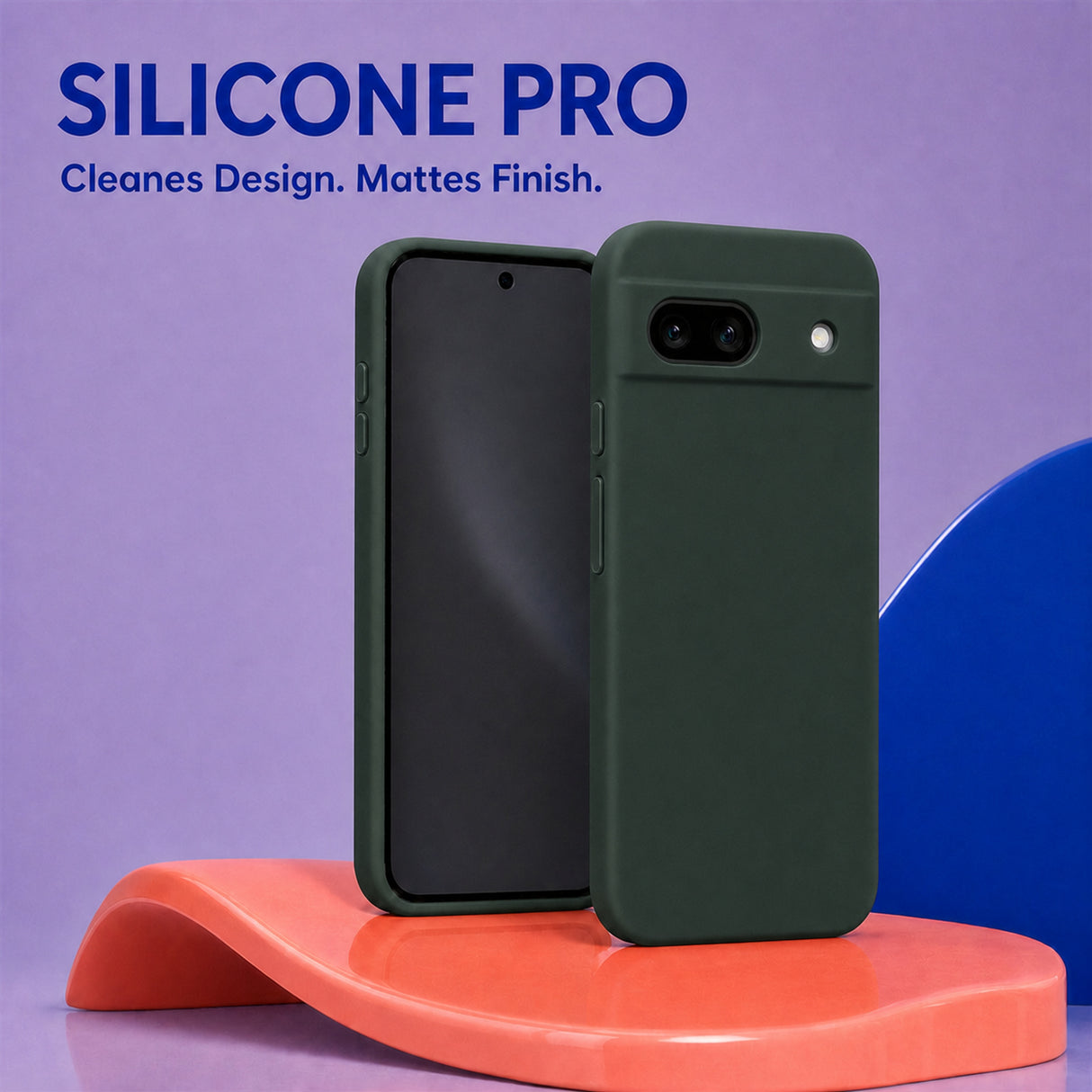Google Pixel 8A Silicone Pro Silikon Hülle Tannengrün – Detailansicht 5