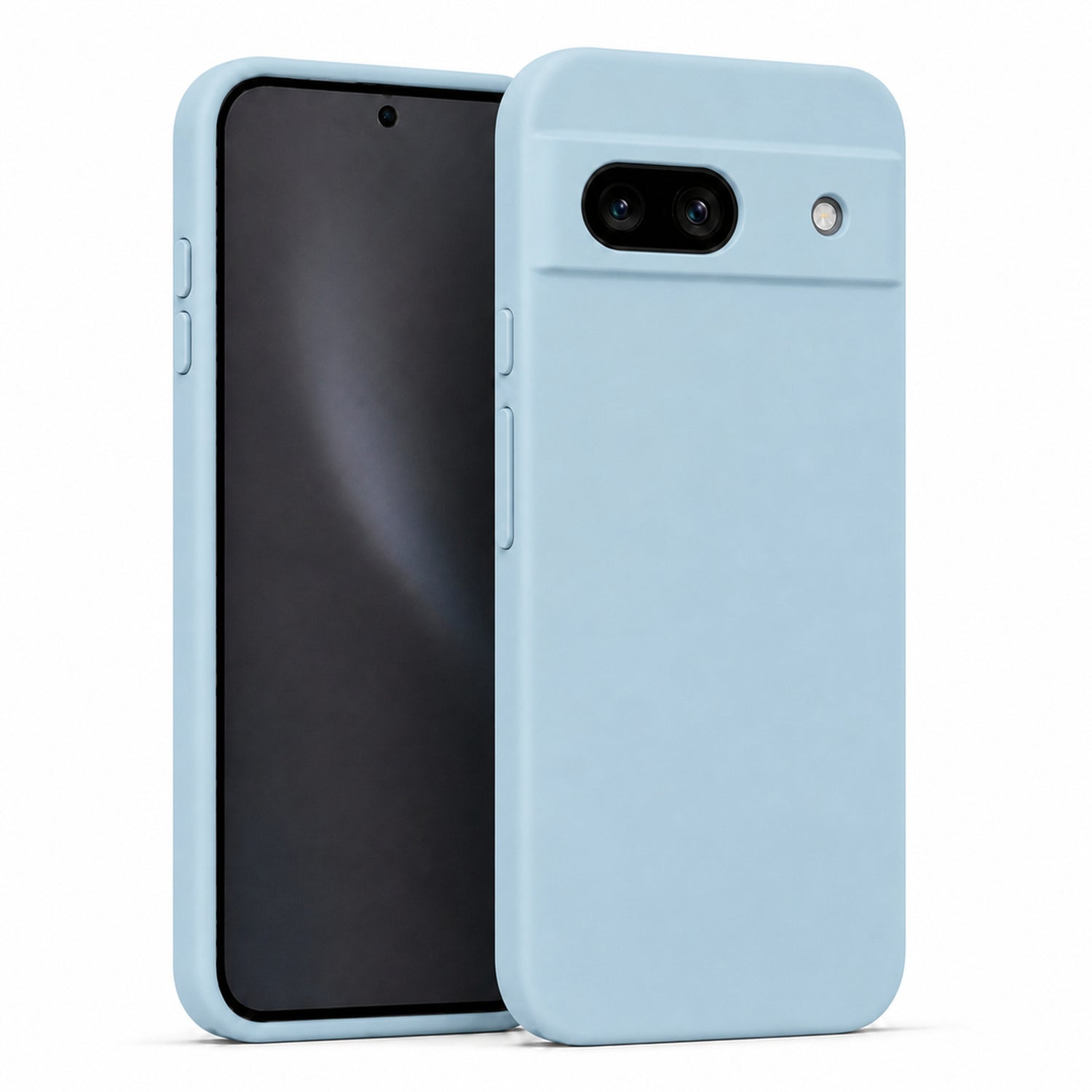 Google Pixel 8A Silicone Pro Silikon Hülle in Wolkenblau – Produktansicht