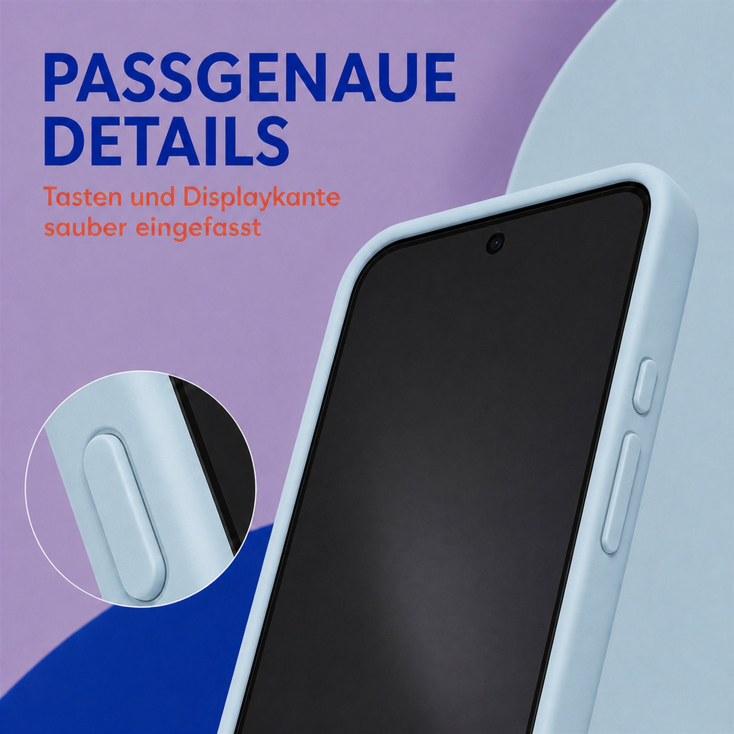 Google Pixel 8A Silicone Pro Silikon Hülle Wolkenblau – Detailansicht 3