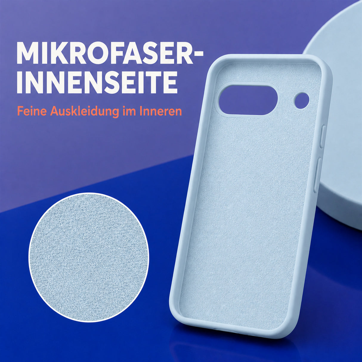 Google Pixel 8A Silicone Pro Silikon Hülle Wolkenblau – Detailansicht 4