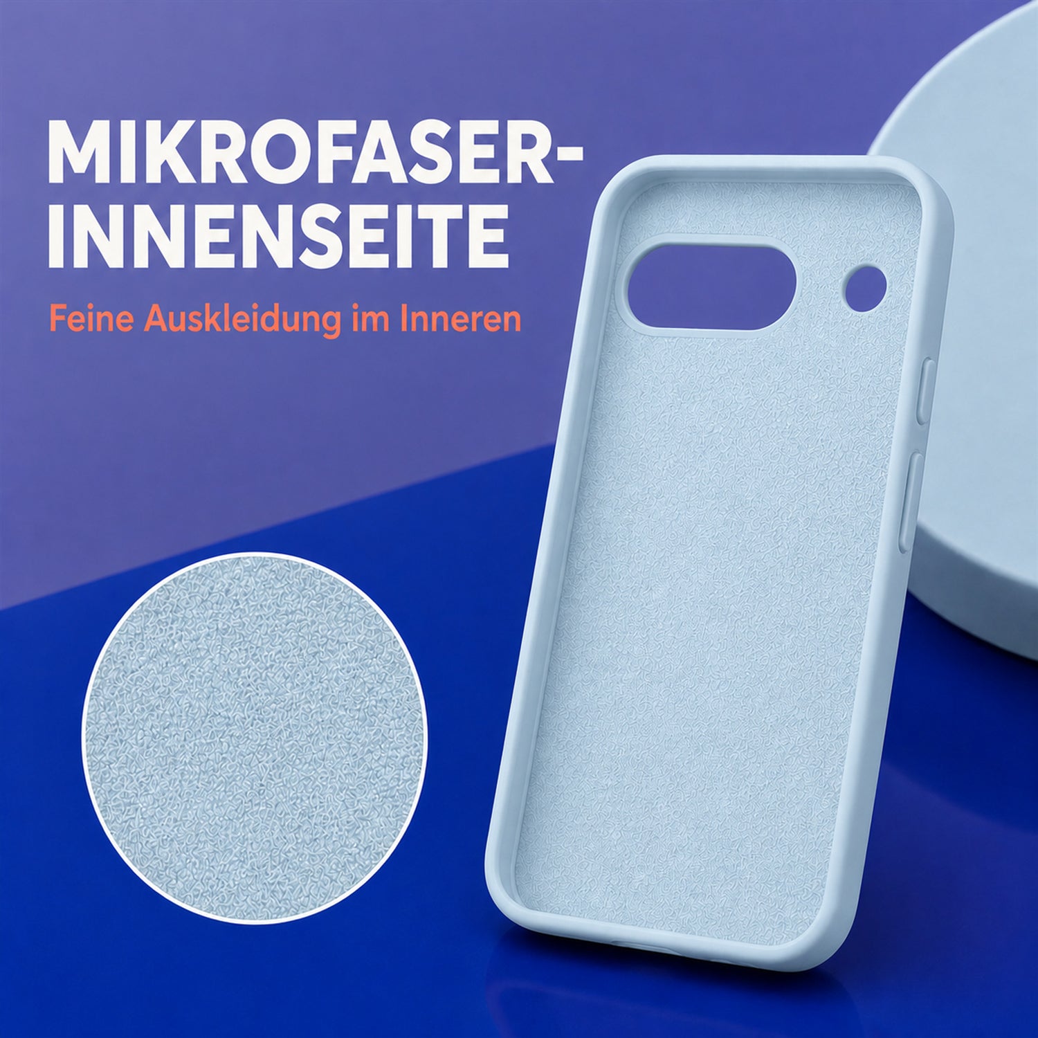 Google Pixel 8A Silicone Pro Silikon Hülle Wolkenblau – Detailansicht 4
