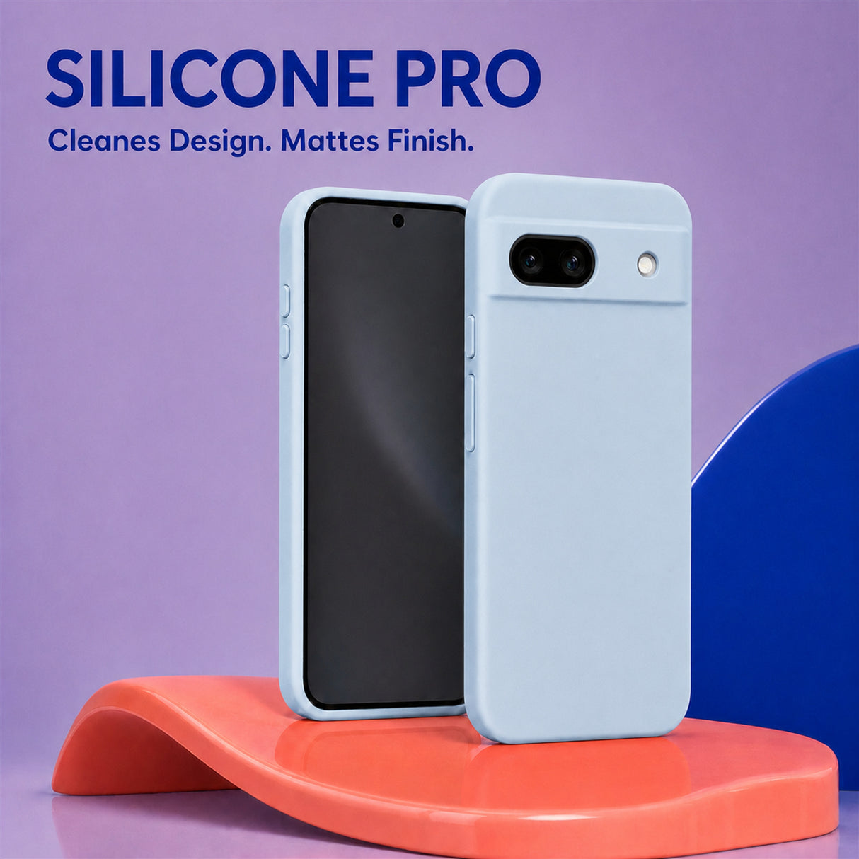 Google Pixel 8A Silicone Pro Silikon Hülle Wolkenblau – Detailansicht 5