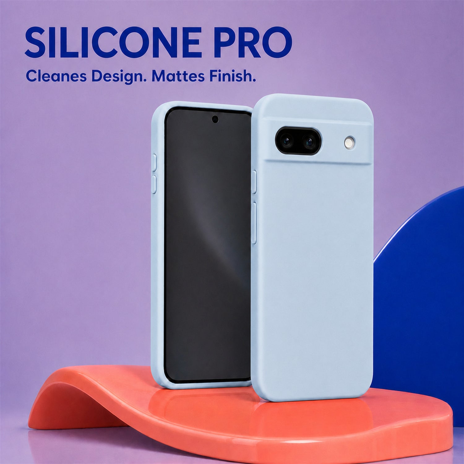 Google Pixel 8A Silicone Pro Silikon Hülle Wolkenblau – Detailansicht 5
