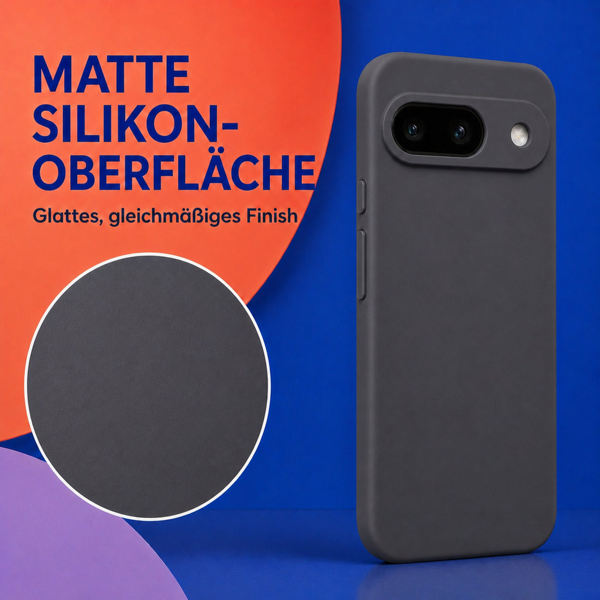 Google Pixel 9 Silicone Pro Silikon Hülle Anthrazit – Detailansicht 1