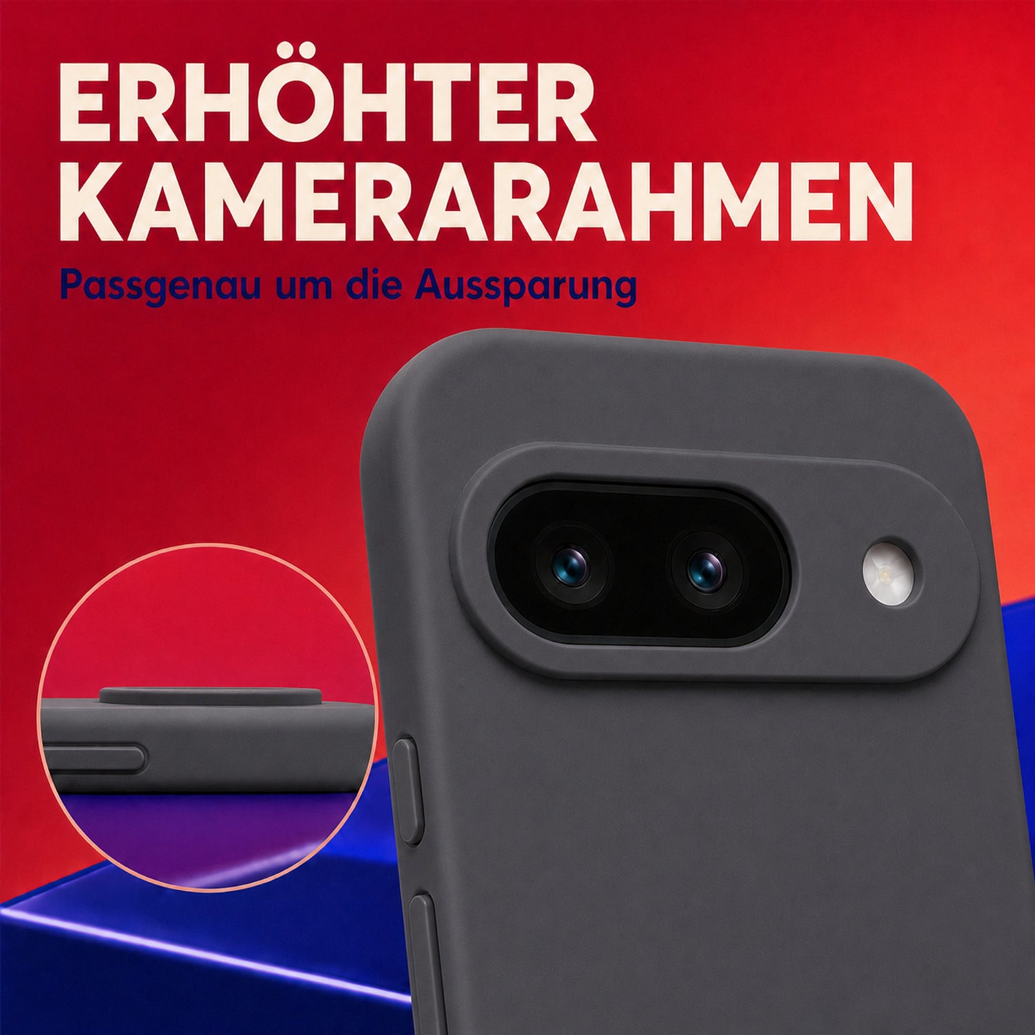 Google Pixel 9 Silicone Pro Silikon Hülle Anthrazit – Detailansicht 2