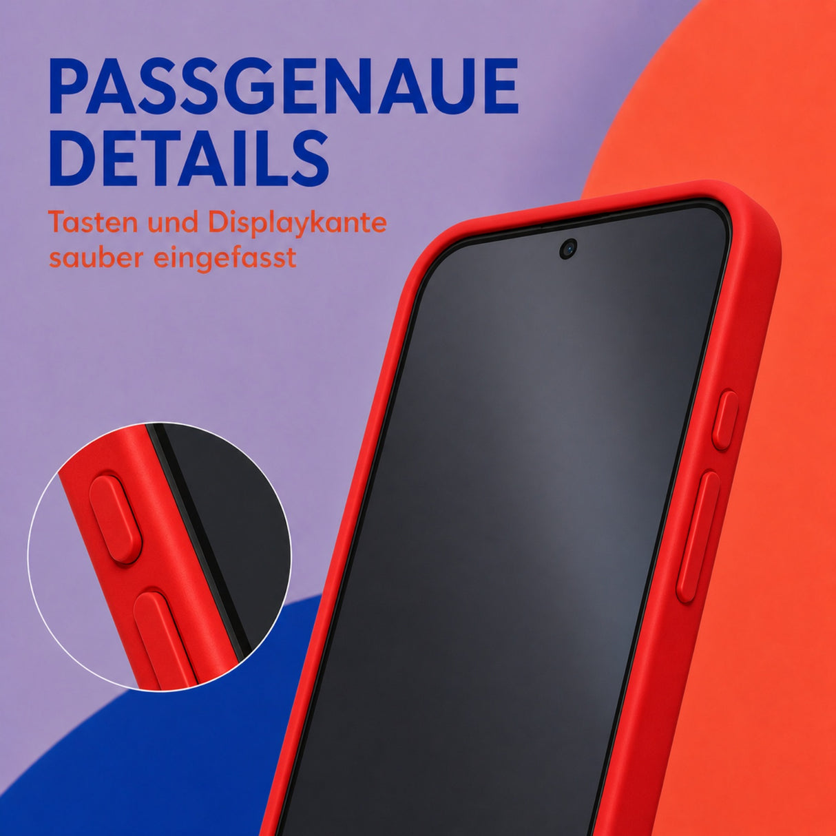 Google Pixel 9 Pro Silicone Pro Silikon Hülle Rot – Detailansicht 3