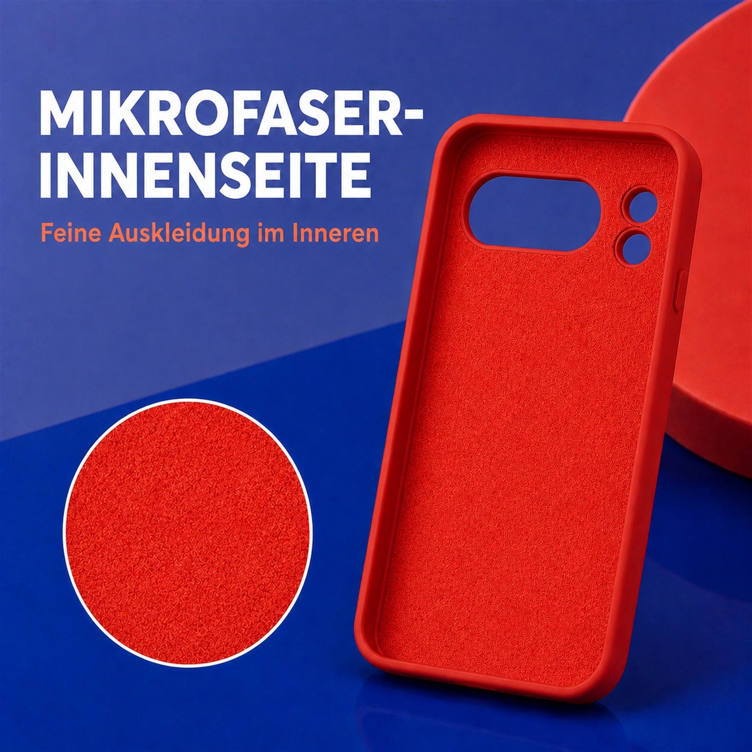 Google Pixel 9 Pro Silicone Pro Silikon Hülle Rot – Detailansicht 4