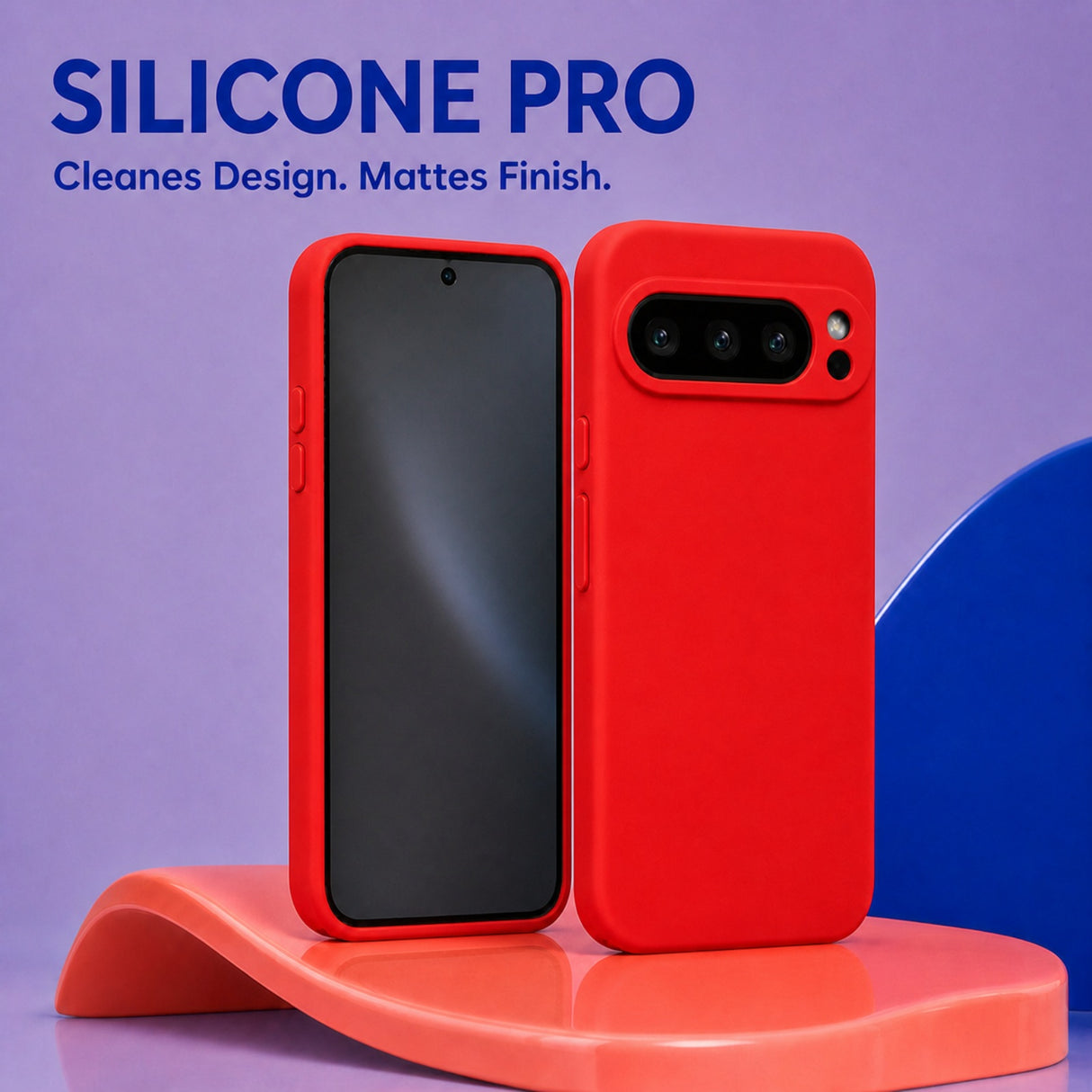Google Pixel 9 Pro Silicone Pro Silikon Hülle Rot – Detailansicht 5