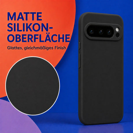 Google Pixel 9 Pro Silicone Pro Silikon Hülle Schwarz – Detailansicht 1