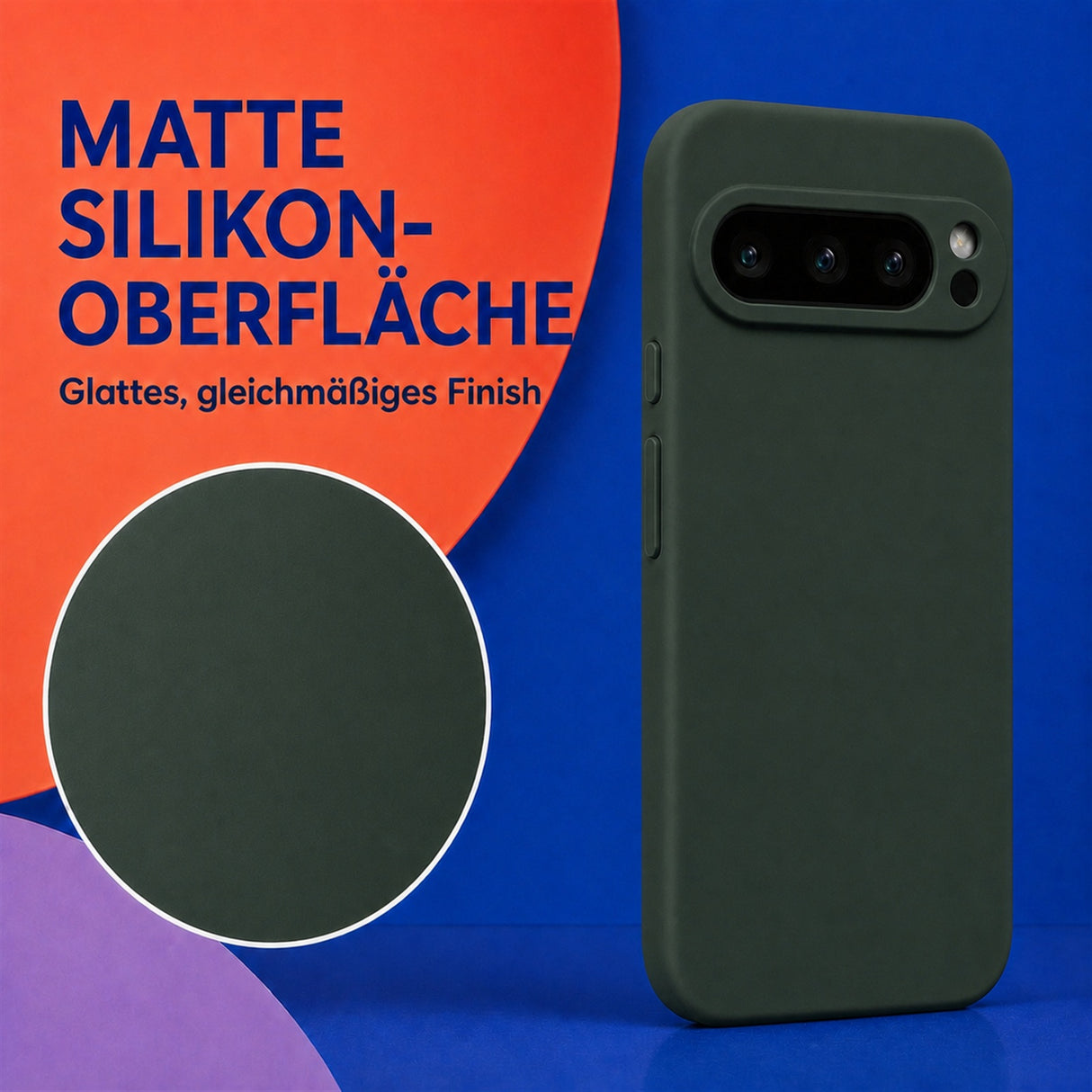 Google Pixel 9 Pro Silicone Pro Silikon Hülle Tannengrün – Detailansicht 1