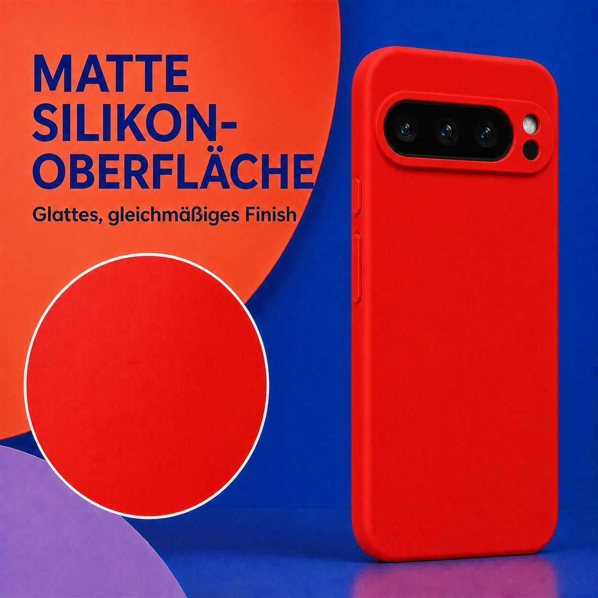Google Pixel 9 Pro XL Silicone Pro Silikon Hülle Rot – Detailansicht 1