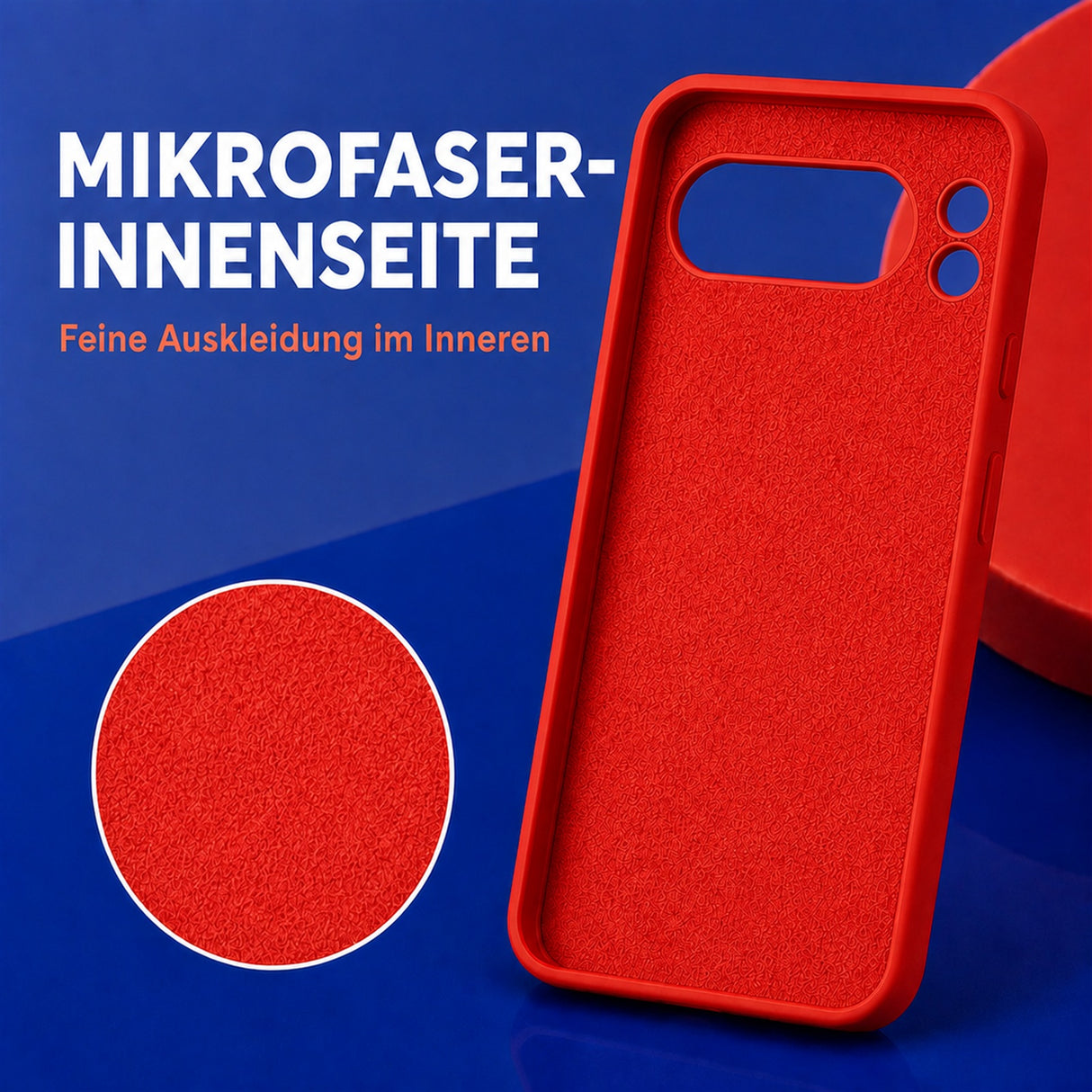 Google Pixel 9 Pro XL Silicone Pro Silikon Hülle Rot – Detailansicht 4