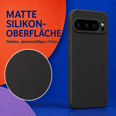 Google Pixel 9 Pro XL Silicone Pro Silikon Hülle Schwarz – Detailansicht 1