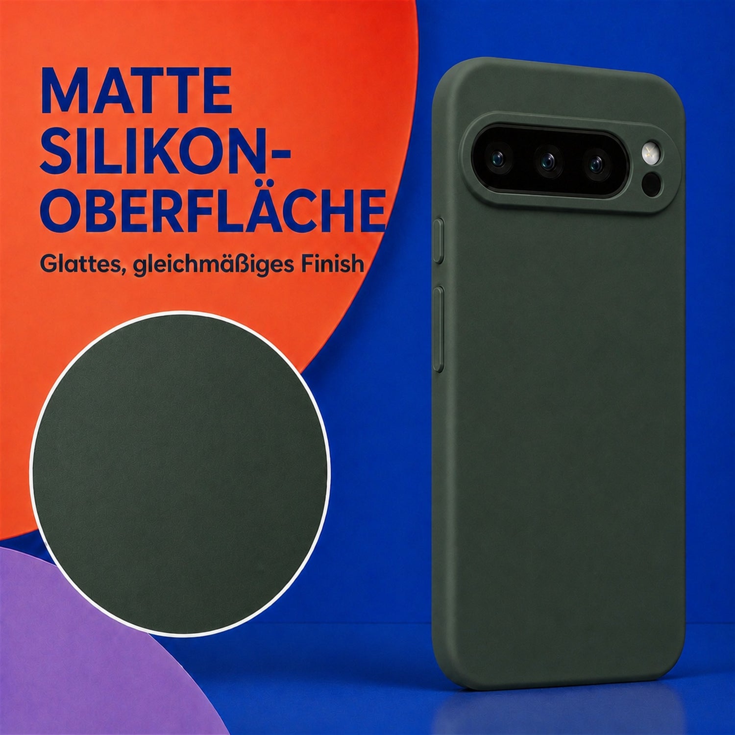 Google Pixel 9 Pro XL Silicone Pro Silikon Hülle Tannengrün – Detailansicht 1