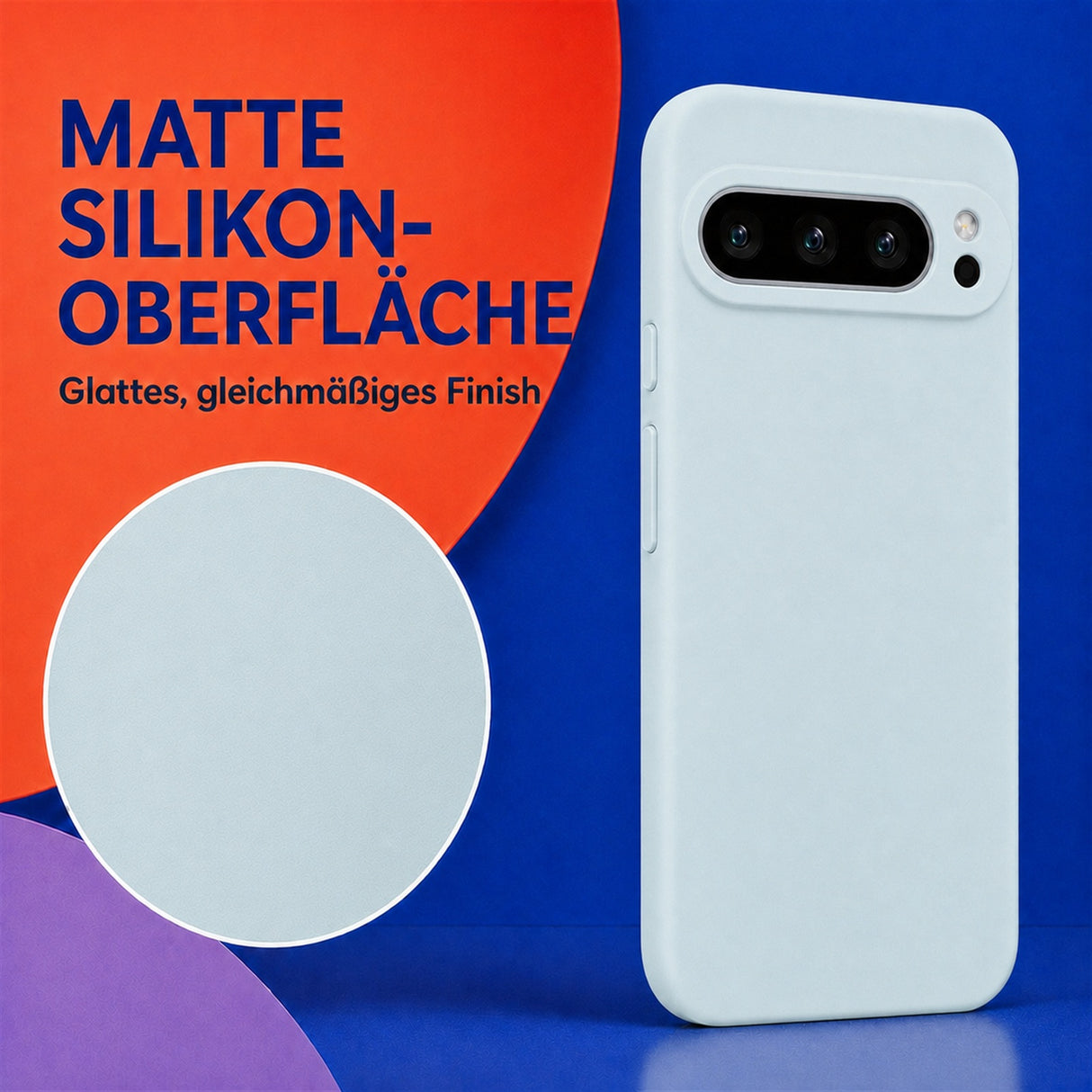 Google Pixel 9 Pro XL Silicone Pro Silikon Hülle Wolkenblau – Detailansicht 1