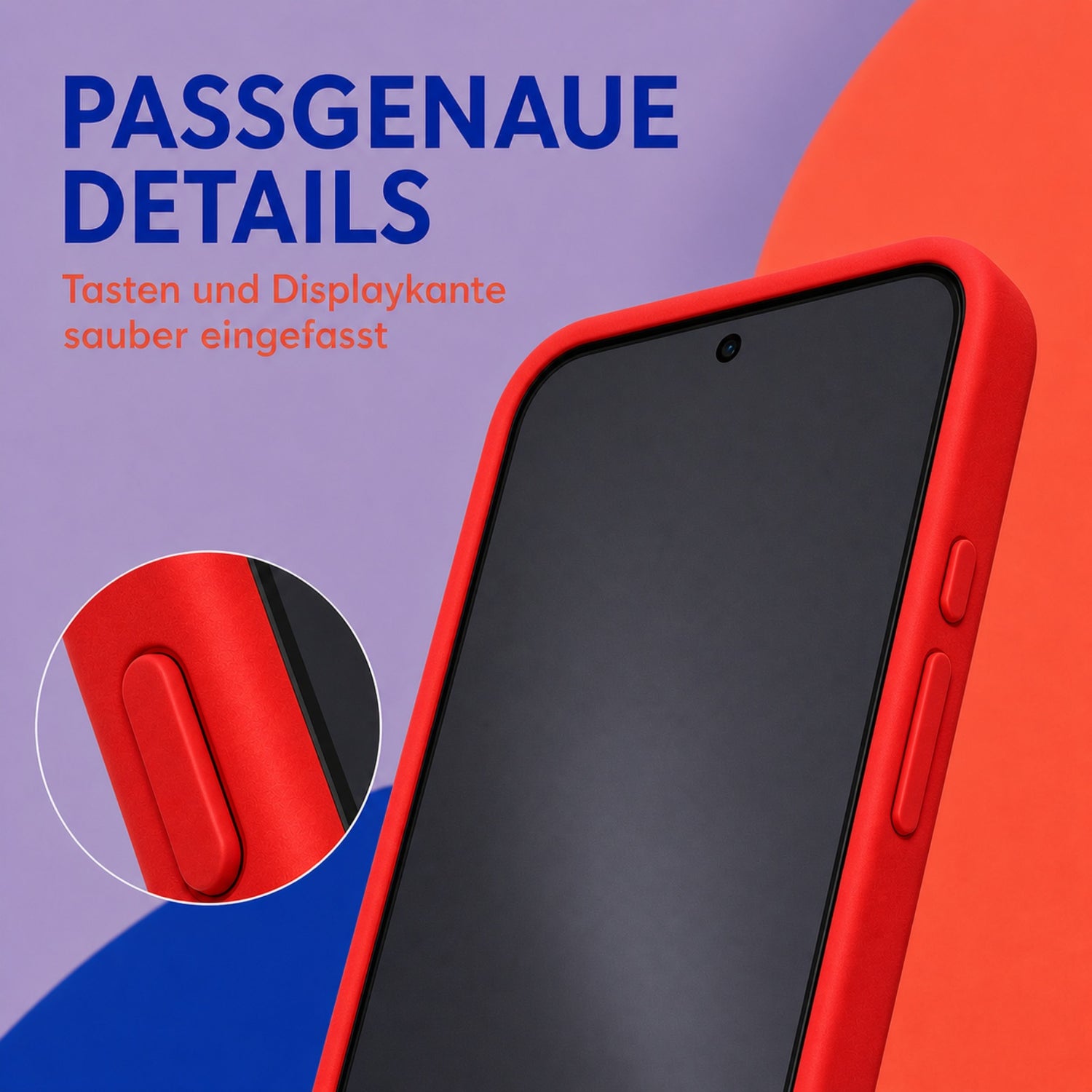 Google Pixel 9 Silicone Pro Silikon Hülle Rot – Detailansicht 3